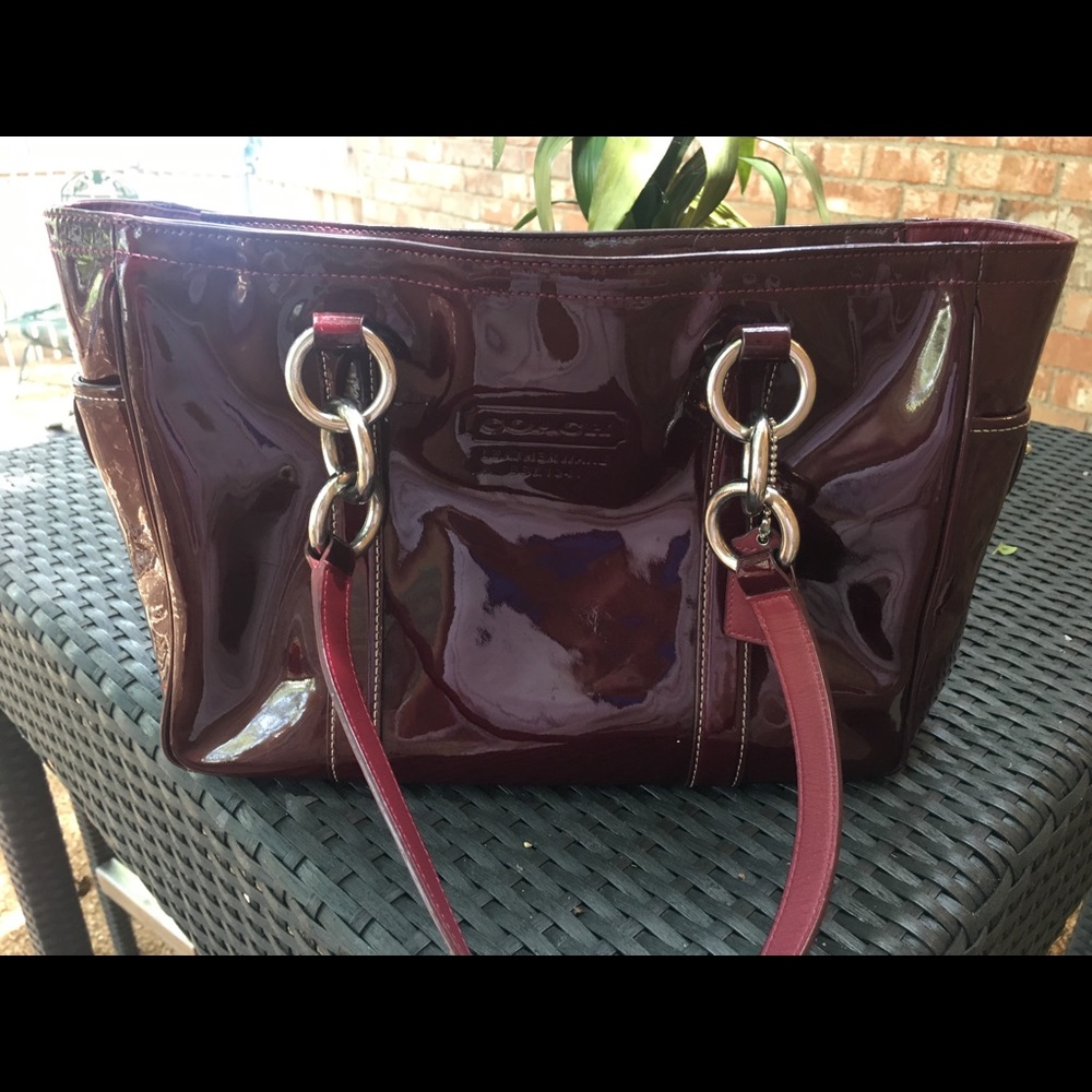 Coach Maroon Patent Purse